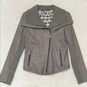 DOMA Gray Moto Leather Jacket